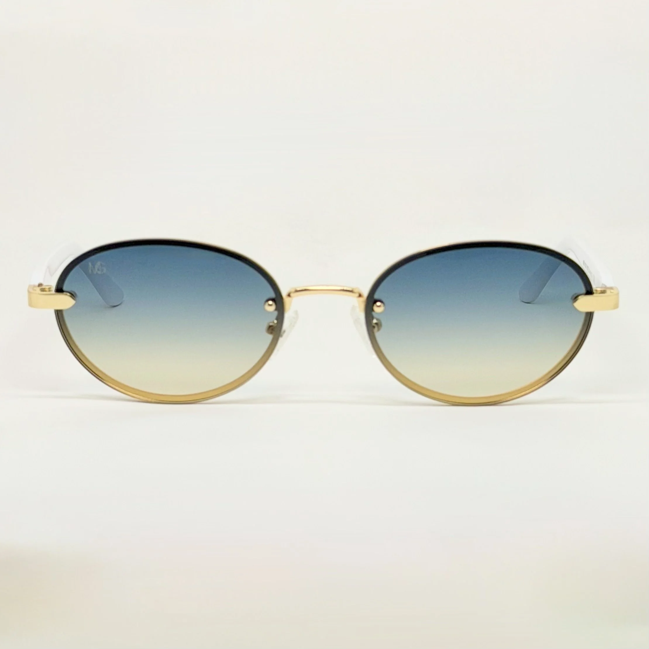 MauriGamba Uriel White Gold Sky Gradient Unisex Luxury Sunglasses
