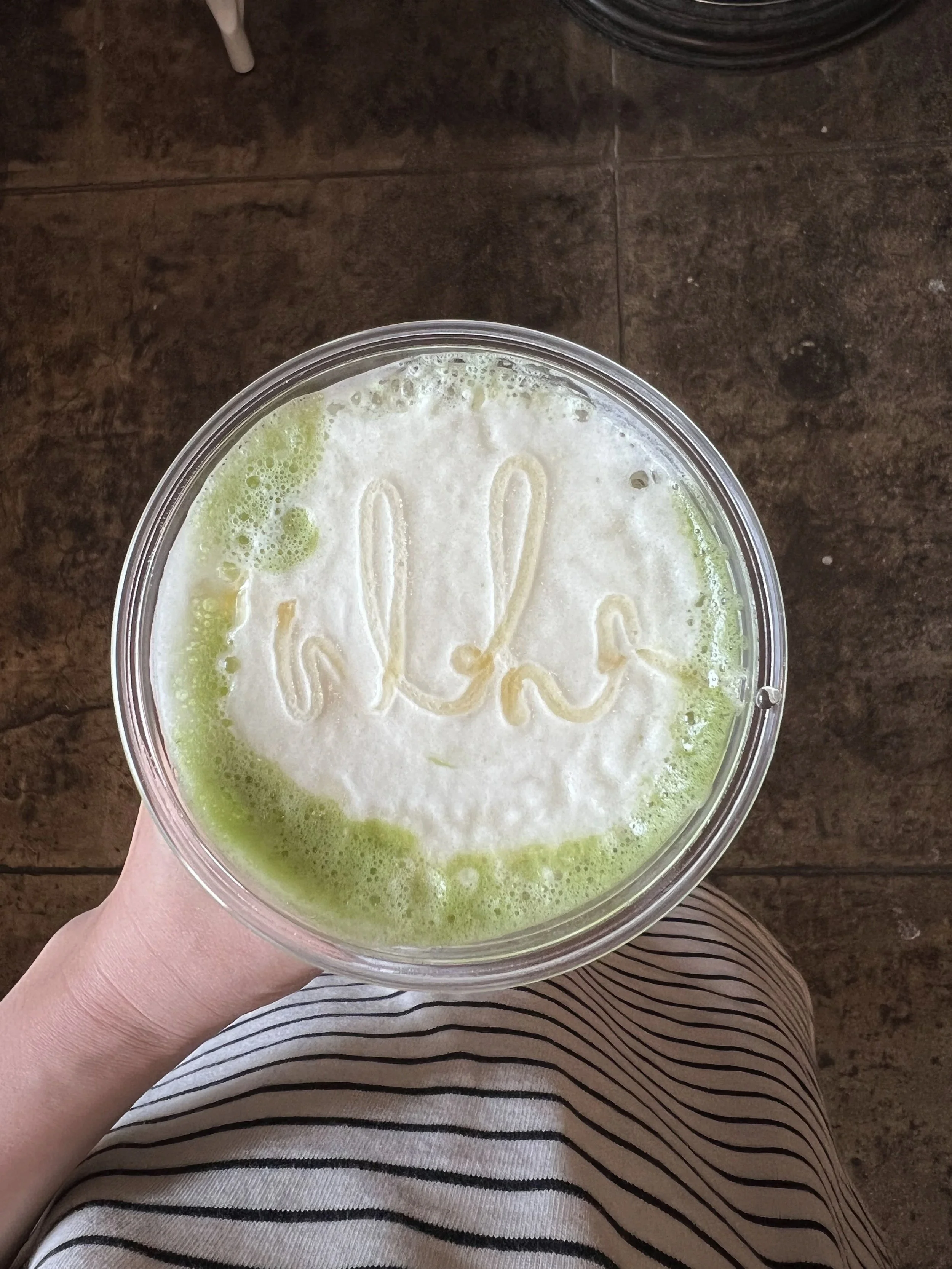 Mugwort Latte with Coconut Milk