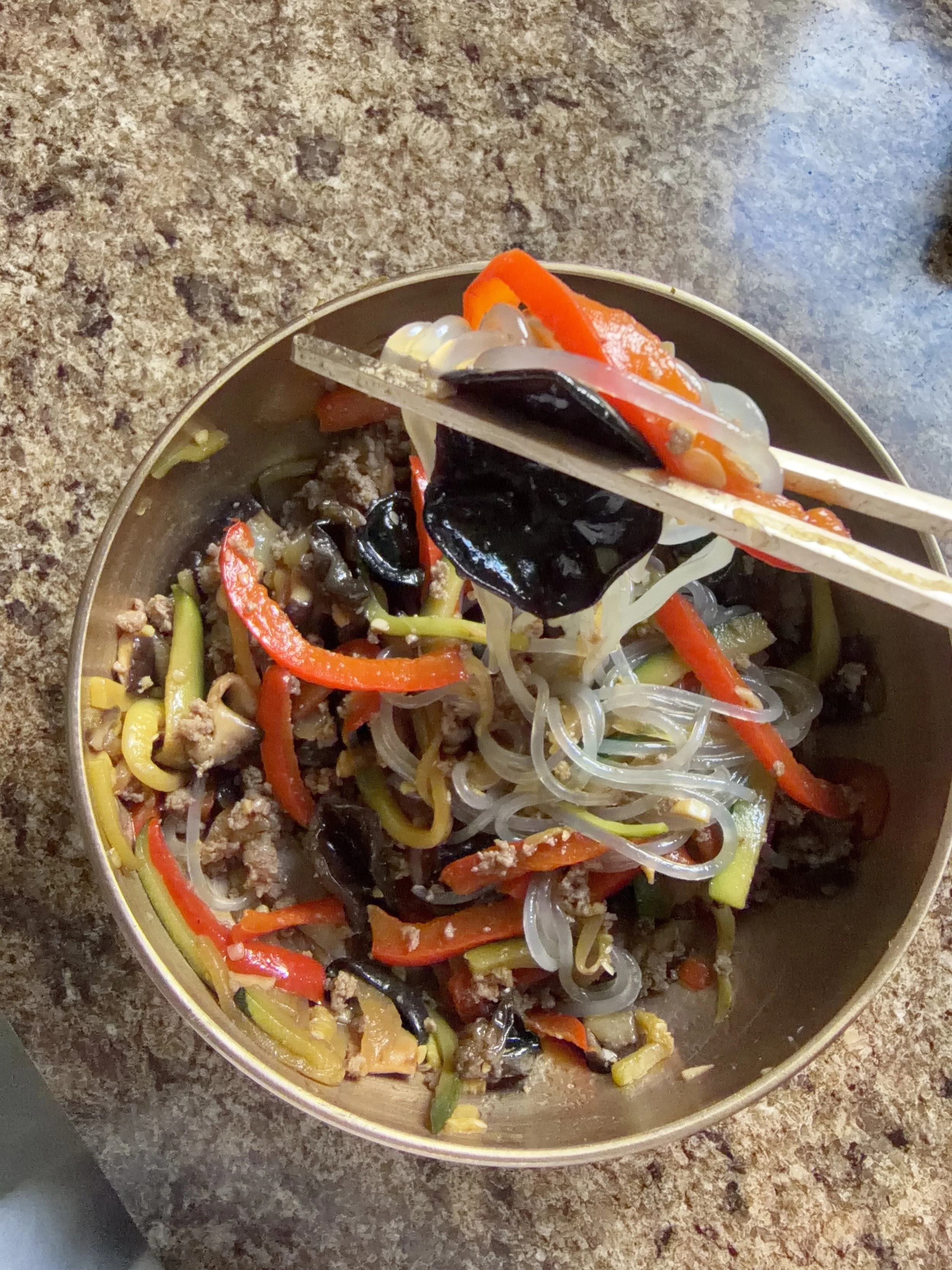 Easy Japchae with Wood Ear Mushrooms
