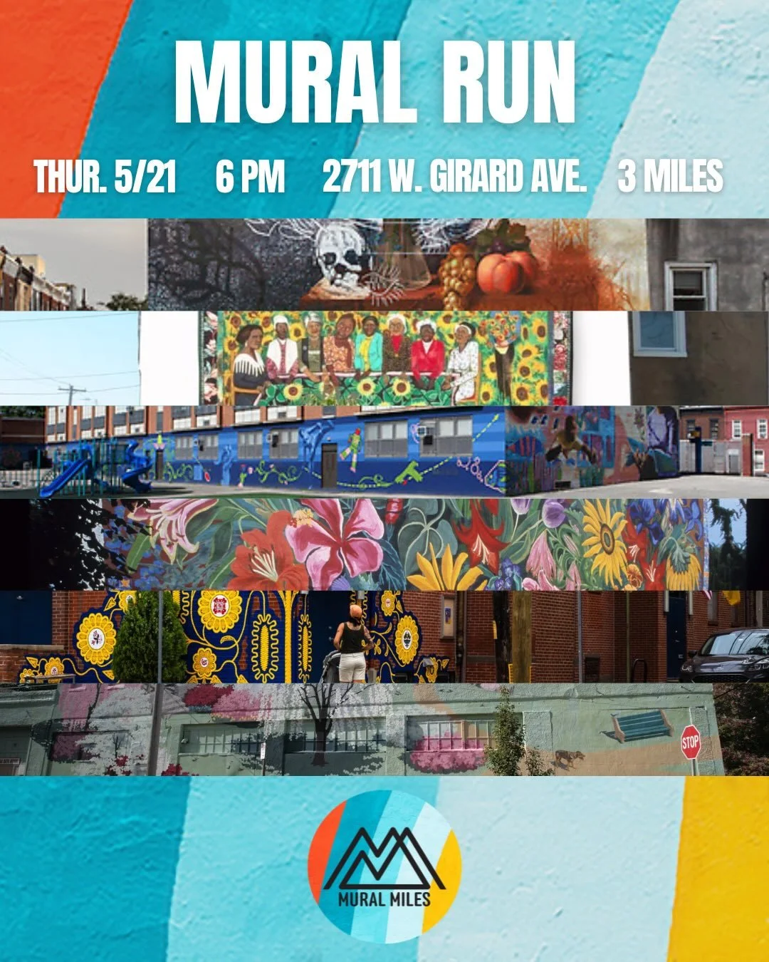 Join us on 5/21 as we visit 6 murals near Brewerytown, starting and stopping at @humanrobotgirard. All paces, no need to register, just show up!