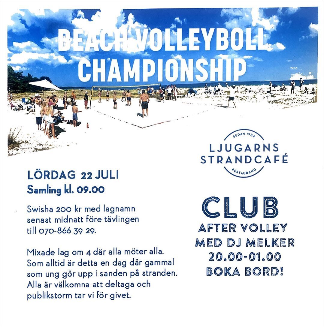 P&aring; l&ouml;rdag &auml;r det dags f&ouml;r volleyboll! Missa inte!🏐🌊☀️