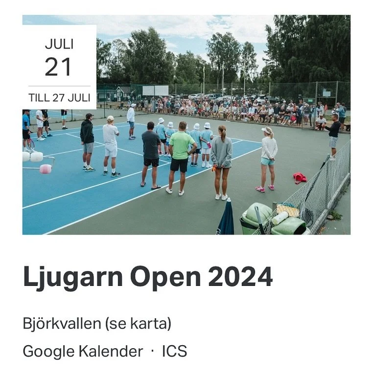 &Ouml;ka takten sista kvarten Ljugarn Open! Lite drygt ett dygn kvar tills anm&auml;lan till &aring;rets roligaste tennisturnering st&auml;nger. Det &auml;r nu eller aldrig, missa inte‼️ all info om turneringen och anm&auml;lan finns i kalendariet p&