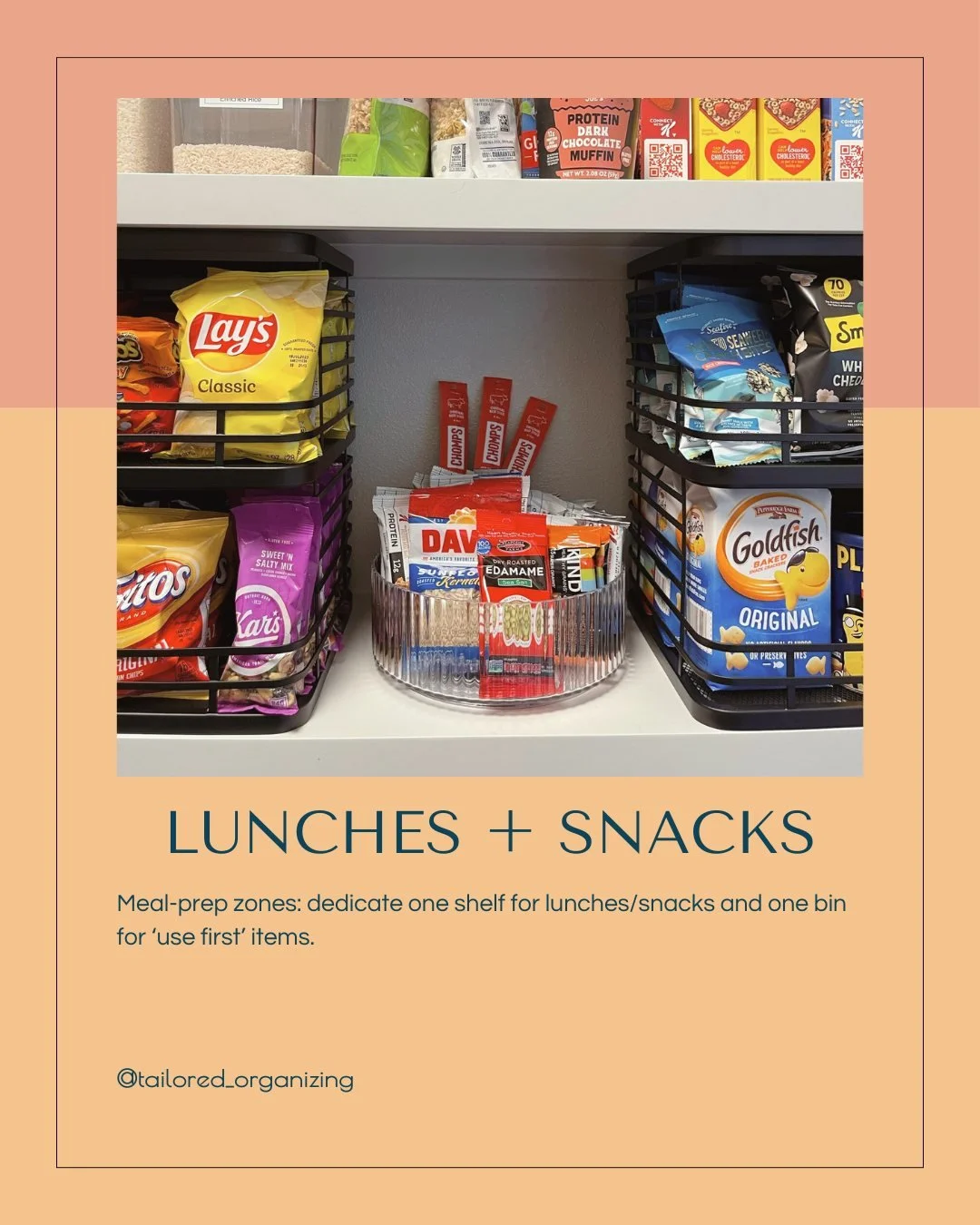 Meal-prep zones: dedicate one shelf for lunches/snacks and one bin for &lsquo;use first&rsquo; items. Tailored Organizing supports Salem families with kitchen organizing systems.

#straightenitup #tailoredorganizing #wegotyou #salemoregonprofessional