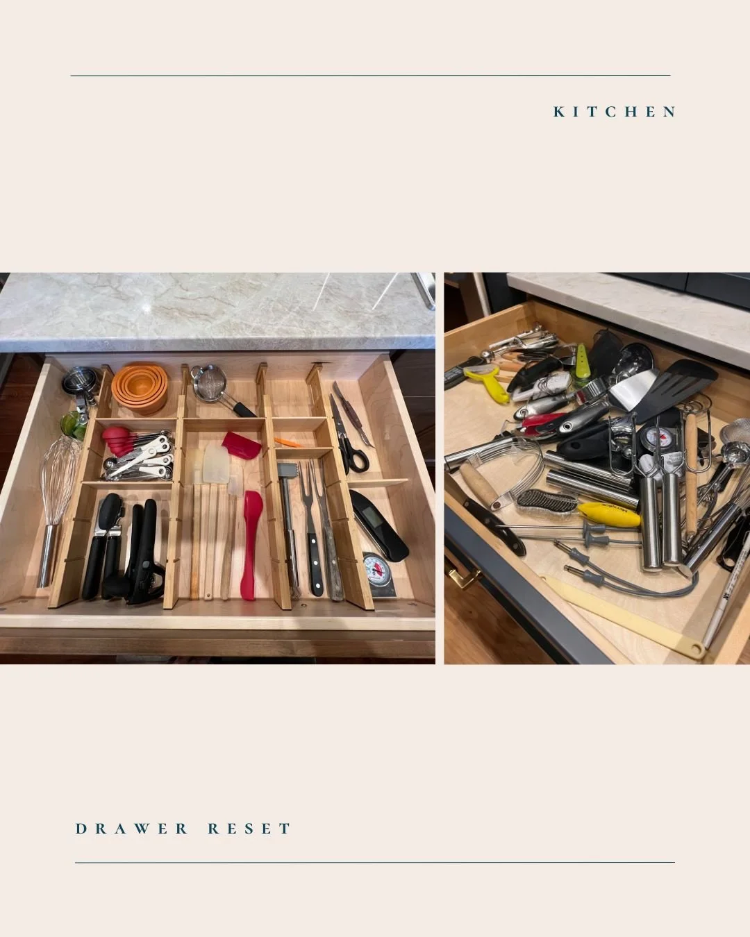 Kitchen drawer reset: use simple dividers, group by task, and keep the &lsquo;daily&rsquo; tools closest. Tailored Organizing serves Salem and the Willamette Valley.

#straightenitup #tailoredorganizing #kitchenorganization #wegotyou #salemoregonprof