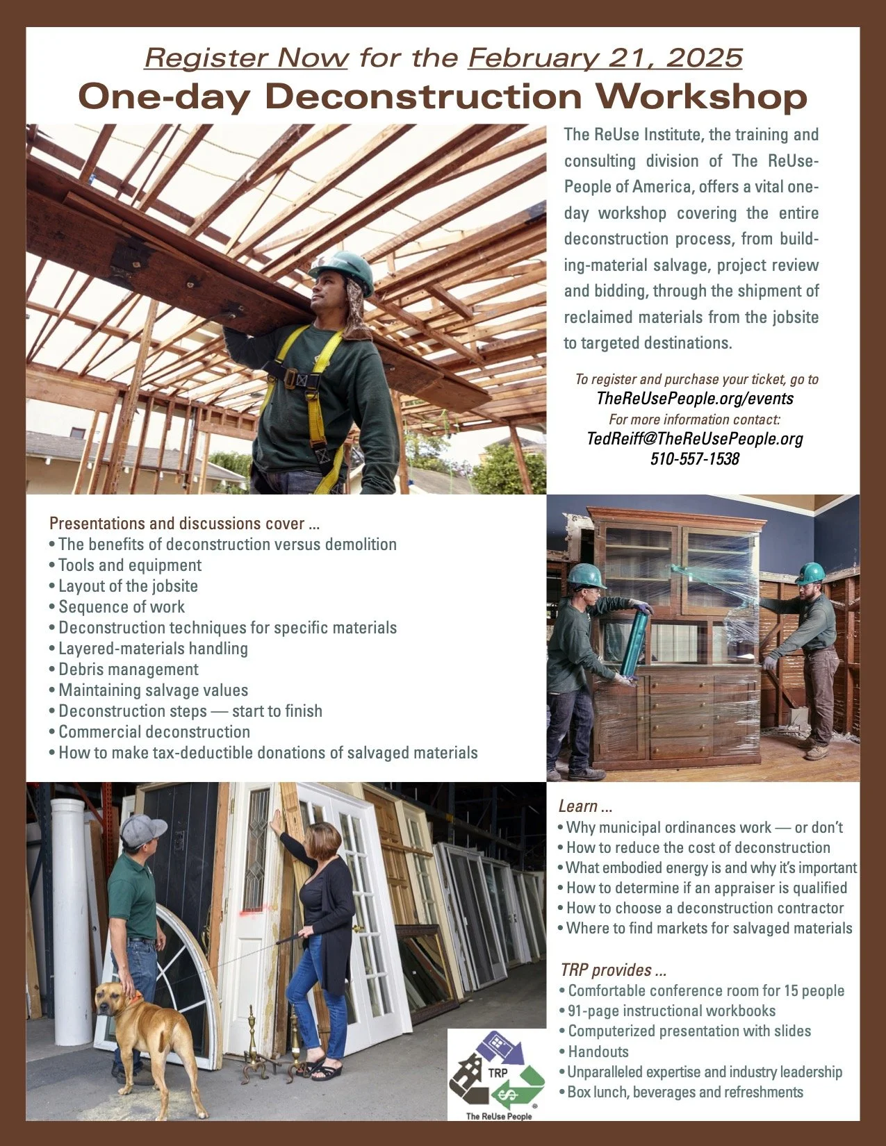 DECONSTRUCTION WORKSHOP - Feb 21st — California Resource Recovery