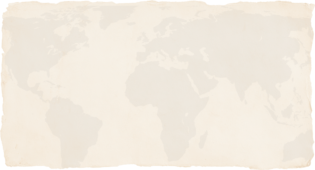 A vintage-style map of the world on parchment paper background, with very faint landmass outlines and no labels.
