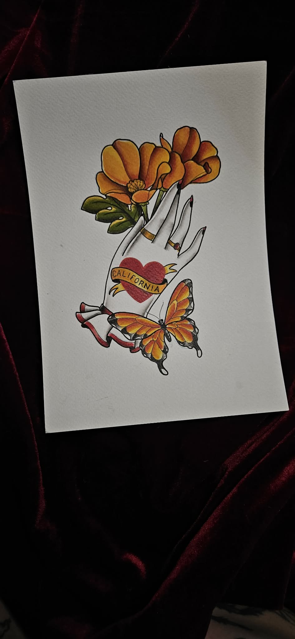 ink on paper (color)