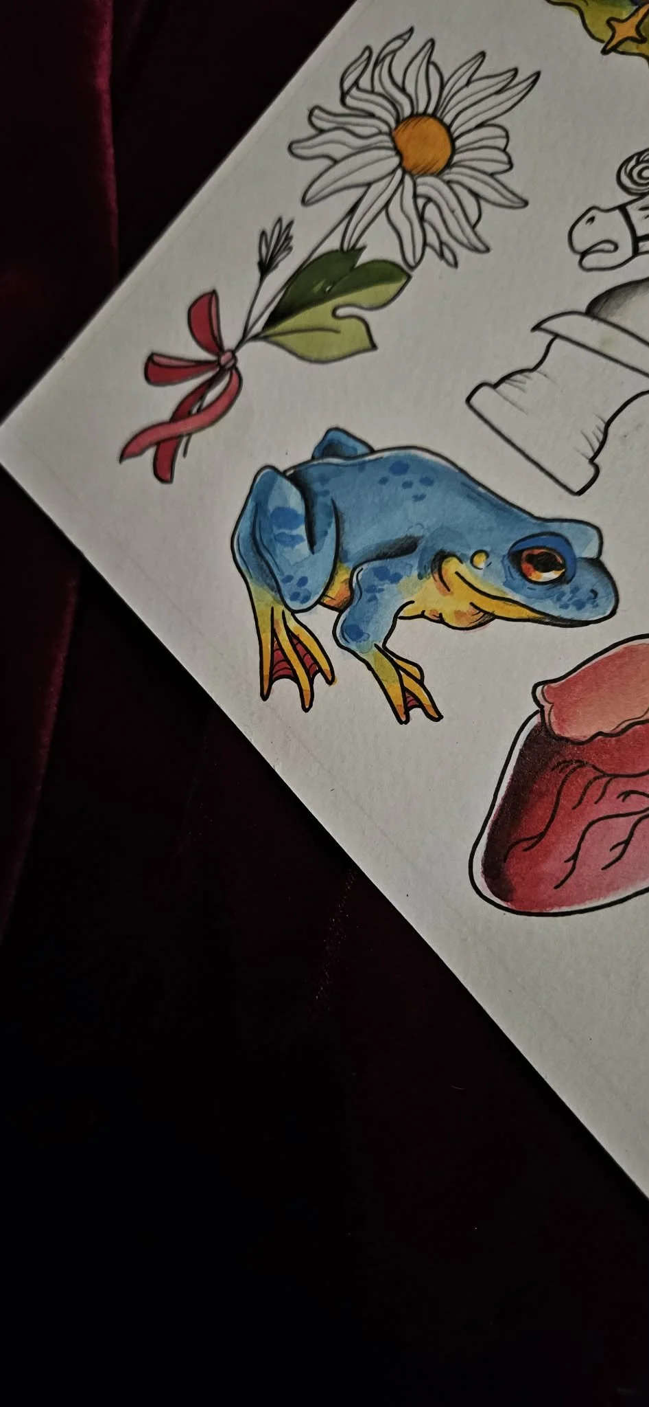 ink and water color on paper