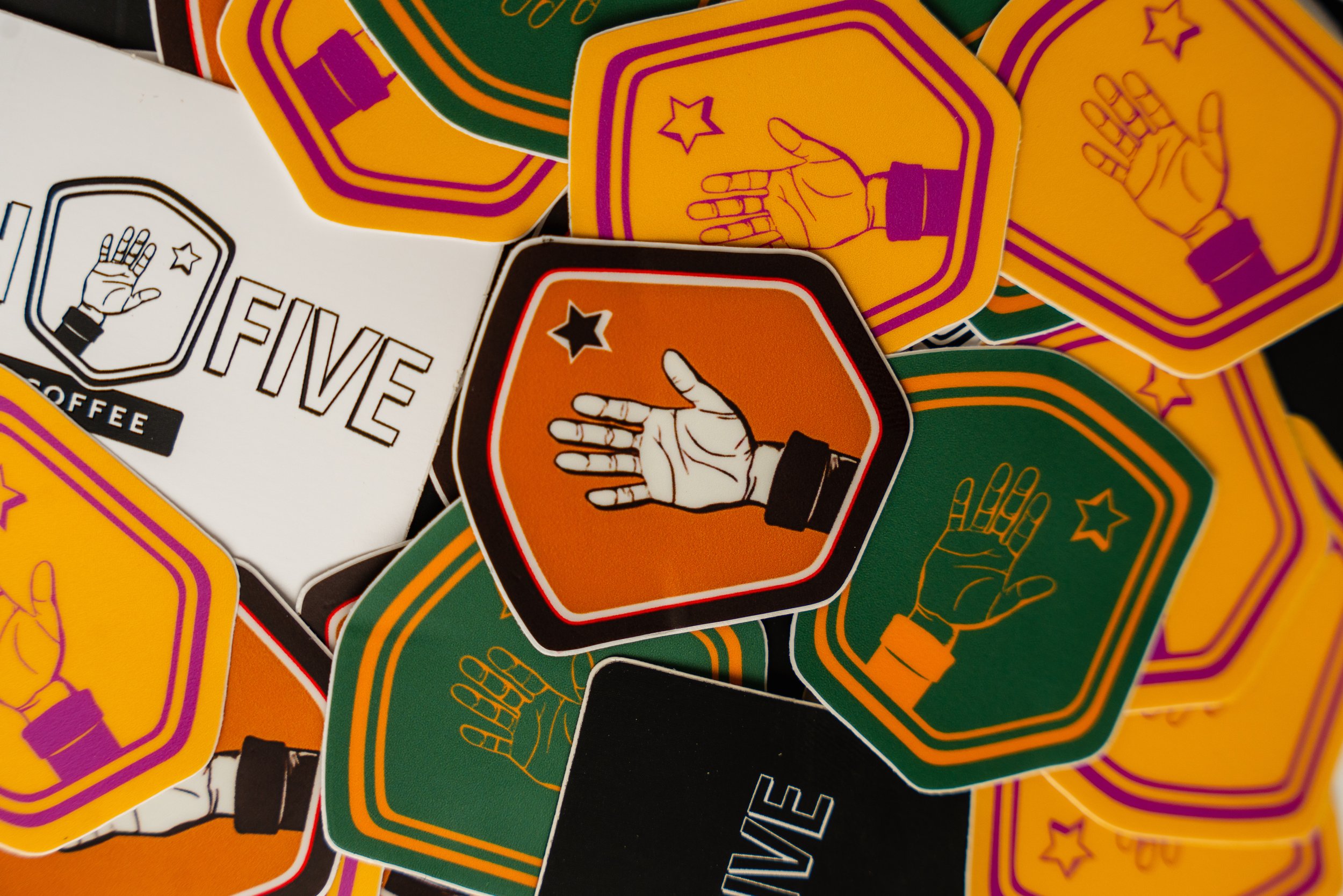 High Five Coffee Stickers