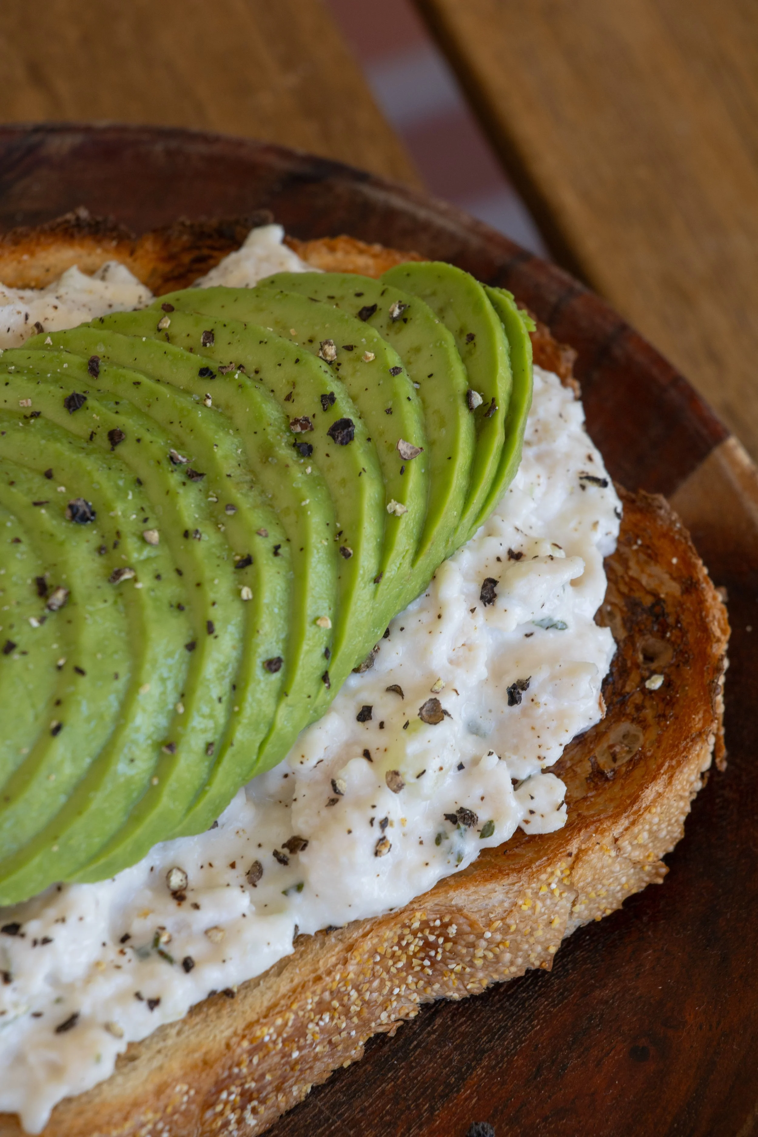 chicken salad toast + avocado