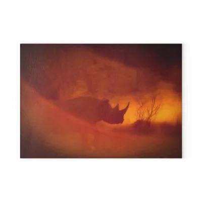 rhino-silhouette-glass-cutting-board-warm-sunset-wildlife-kitchen-decor.jpg