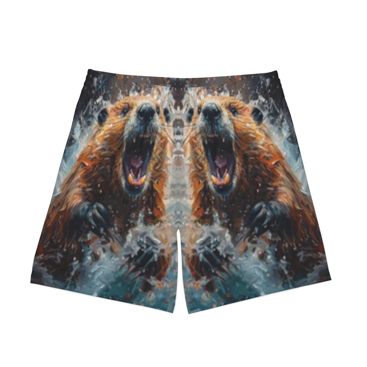 Men's Wild Beaver Print Beach Shorts - Fun Summer Swimwear for Nature Lovers