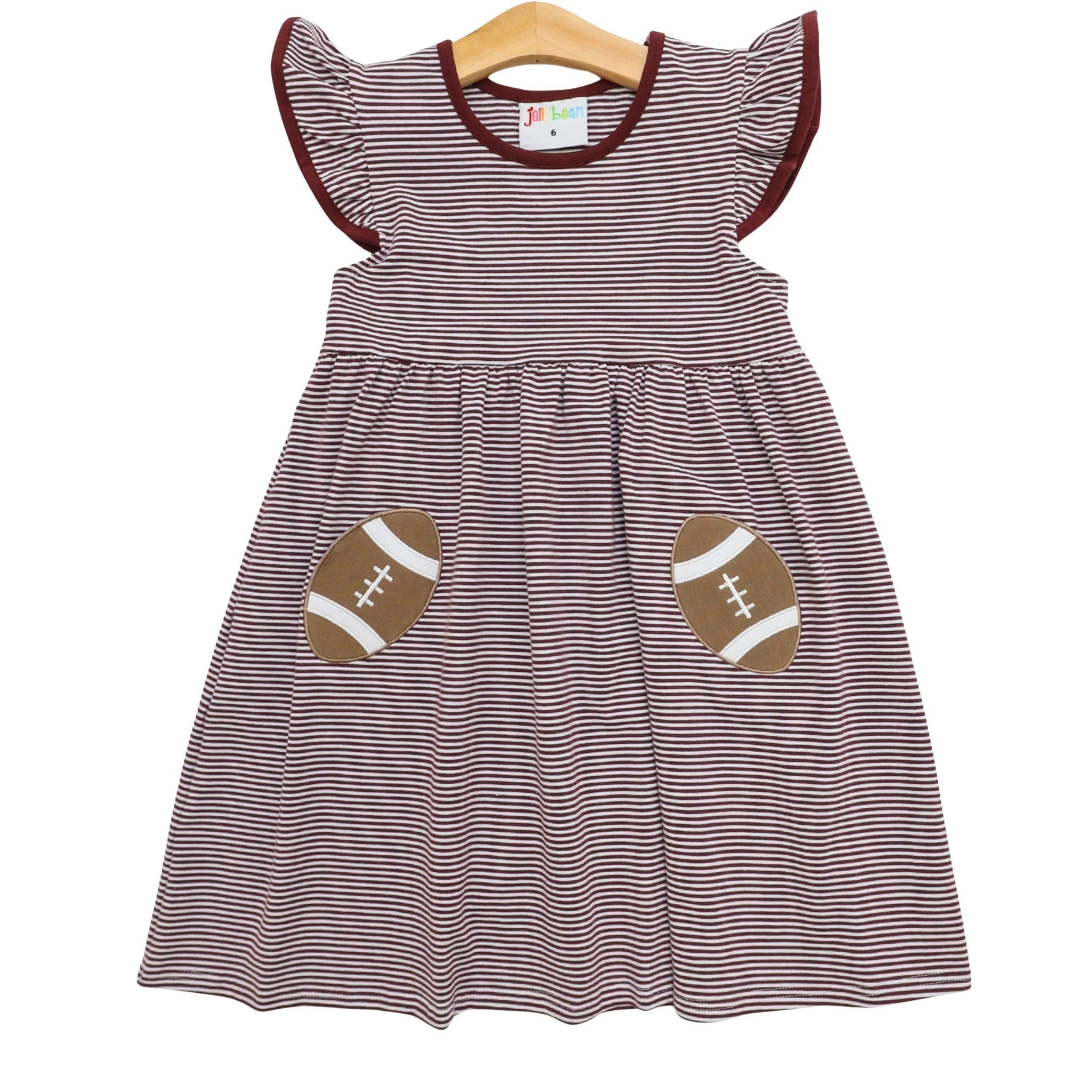 Let's Cheer! Football Pocket Dress- Maroon Stripe-0.jpg