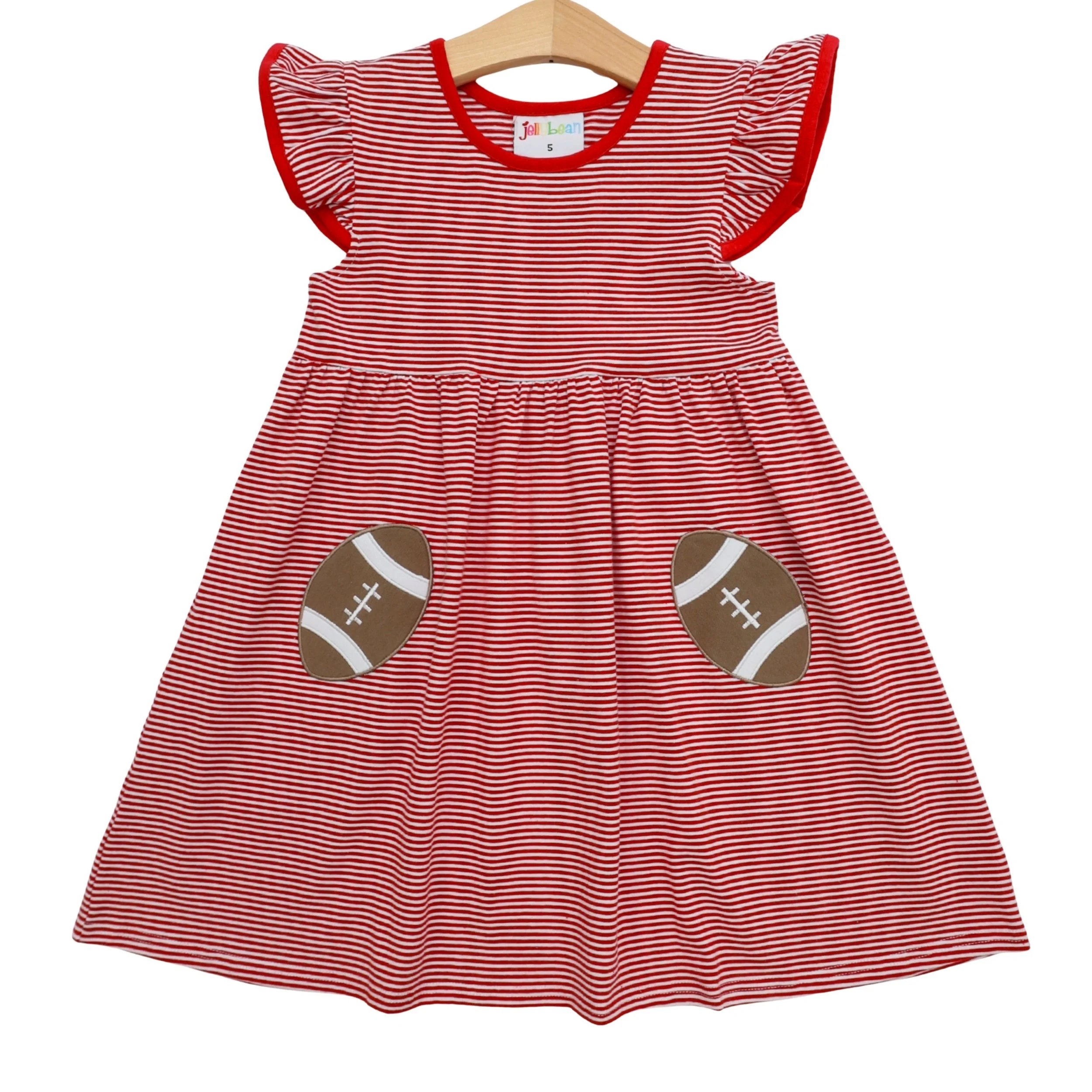 Let's Cheer! Football Pocket Dress- Red Stripe-0.jpg