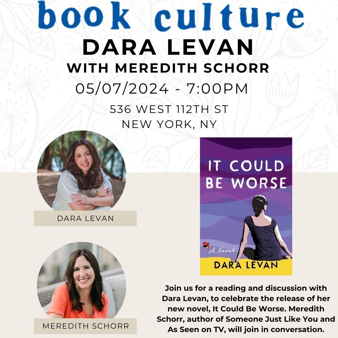 NEW YORK CITY friends&mdash;I hope to see you next week. IT COULD BE WORSE book tour is heading to NYC. 🍎 Thank you @bookculture for hosting this event and book signing. 📖

I&rsquo;m excited to be in conversation with my friend and fellow author @m