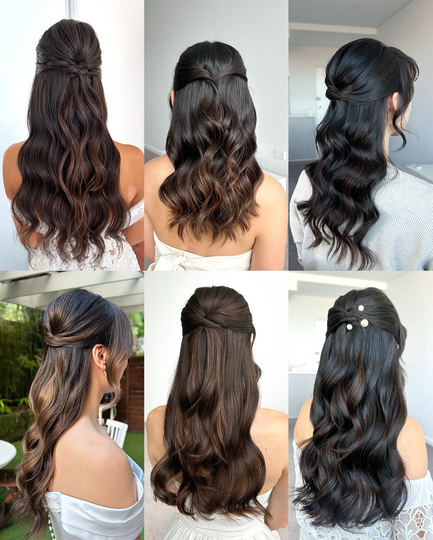 Half up half downs for dark-haired girlies to SAVE!

👯&zwj;♀️ I&rsquo;ve been getting sooo many requests for half up styles lately &mdash; so if you&rsquo;re a bride, bridesmaid, or just manifesting your bridal era&hellip; this one&rsquo;s for you ?