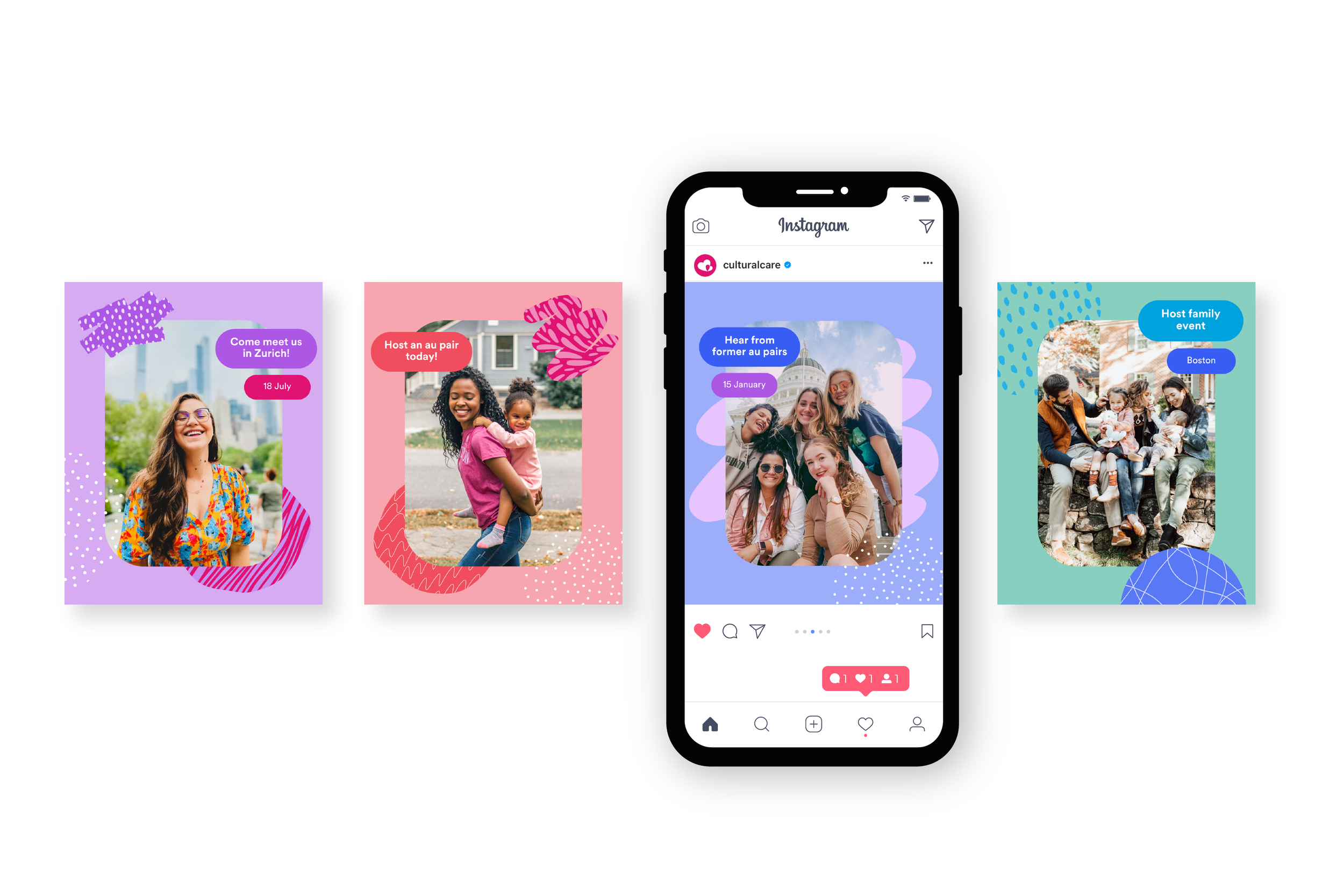 Instagram graphic templates used across 20+ accounts 