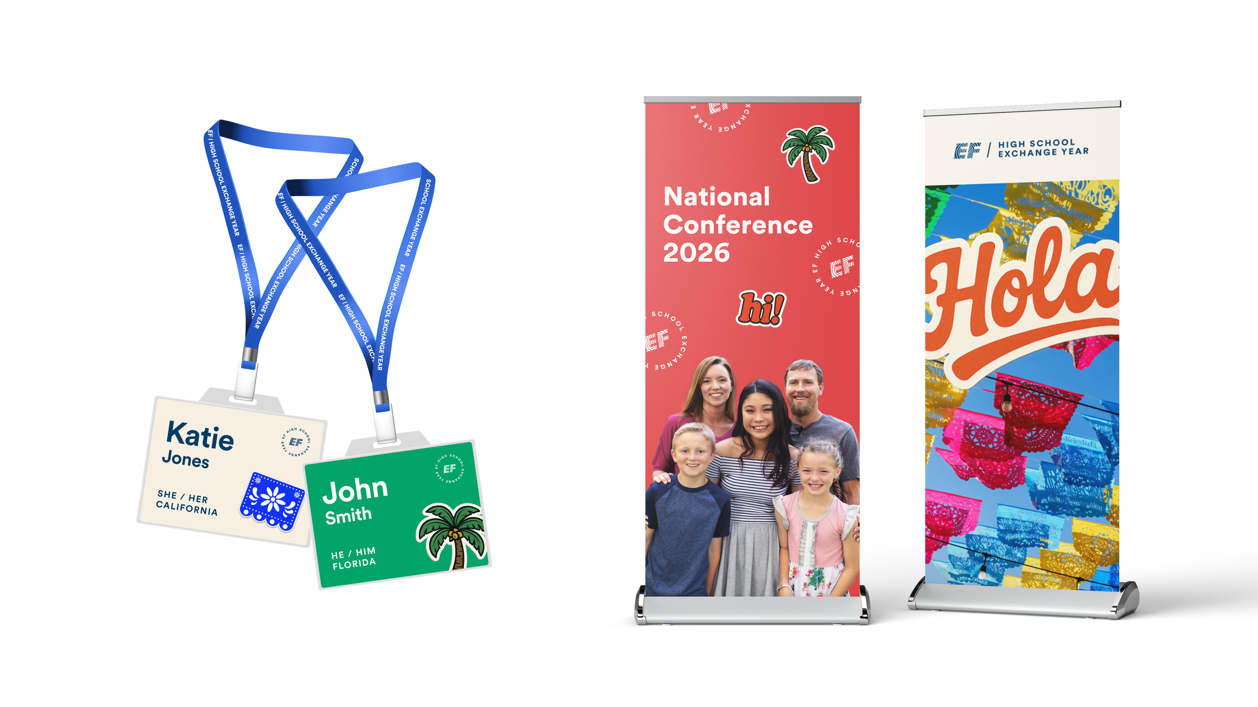 Name tags and signage for staff conference in Cancun, Mexico