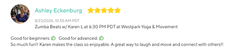 Five-star review for Westpark Yoga & Movement