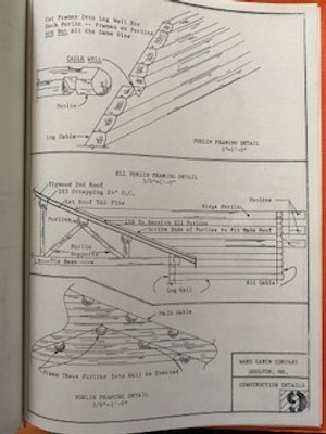 Ward Cedar Log Homes (aka Ward Cabin Company) architectural plans for use by an architect or carpenter for assembly of the stairs..