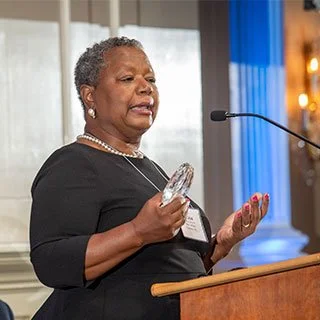 Photo of Eloise Samuels speaking