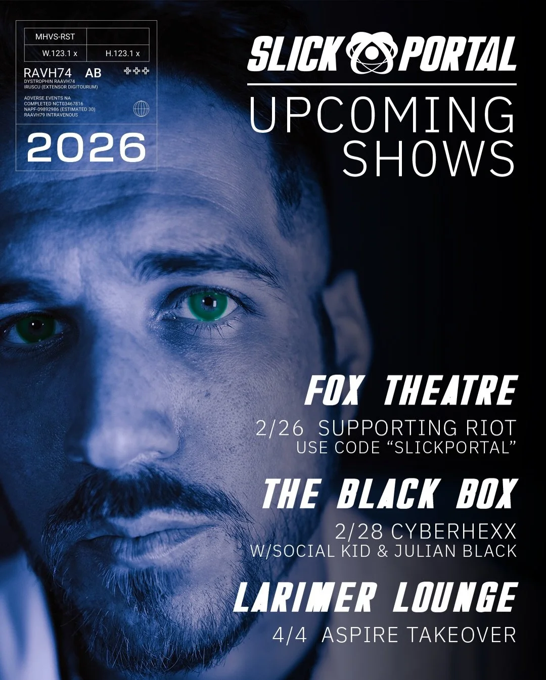 FOX THEATRE - THIS THURSDAY
BLACKBOX - THIS SATURDAY
LARIMER LOUNGE - 4/4 

COME DOWN TO THE BASS CLINIC FOR YOUR SONIC TREATMENT 🔊👨🏻&zwj;🔬🔬📋