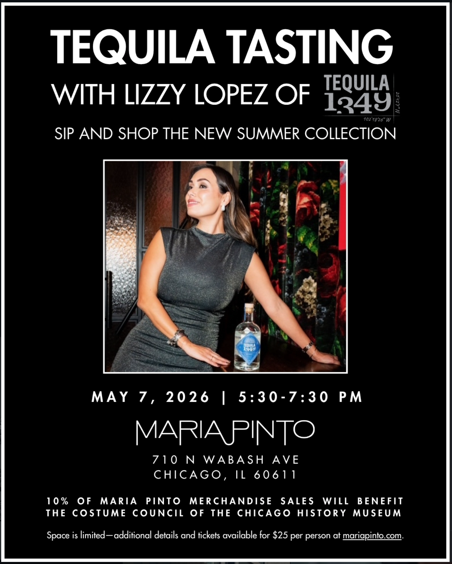 Tequila 1349 Tasting for Sip &amp; Shop at Maria Pinto