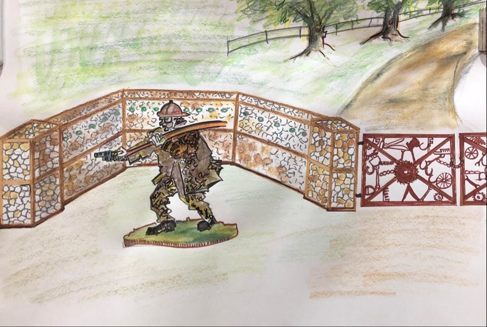  The initial concept for the Eastern section of the proposed entrance with the Sculpture: Flamin’ Hell, front and centre! The sculpture celebrates the dedication and courage of local volunteer firefighters, CFA and RFS. 