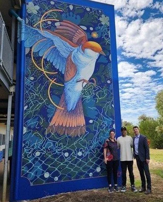 A beautiful new mural was unveiled last week at Austin Cove Baptist College to promote positive mental health during National Mental Health Month. ⁠
⁠
Now proudly displayed at the college entrance, the mural is part of the REDEEM Art Project, a commu