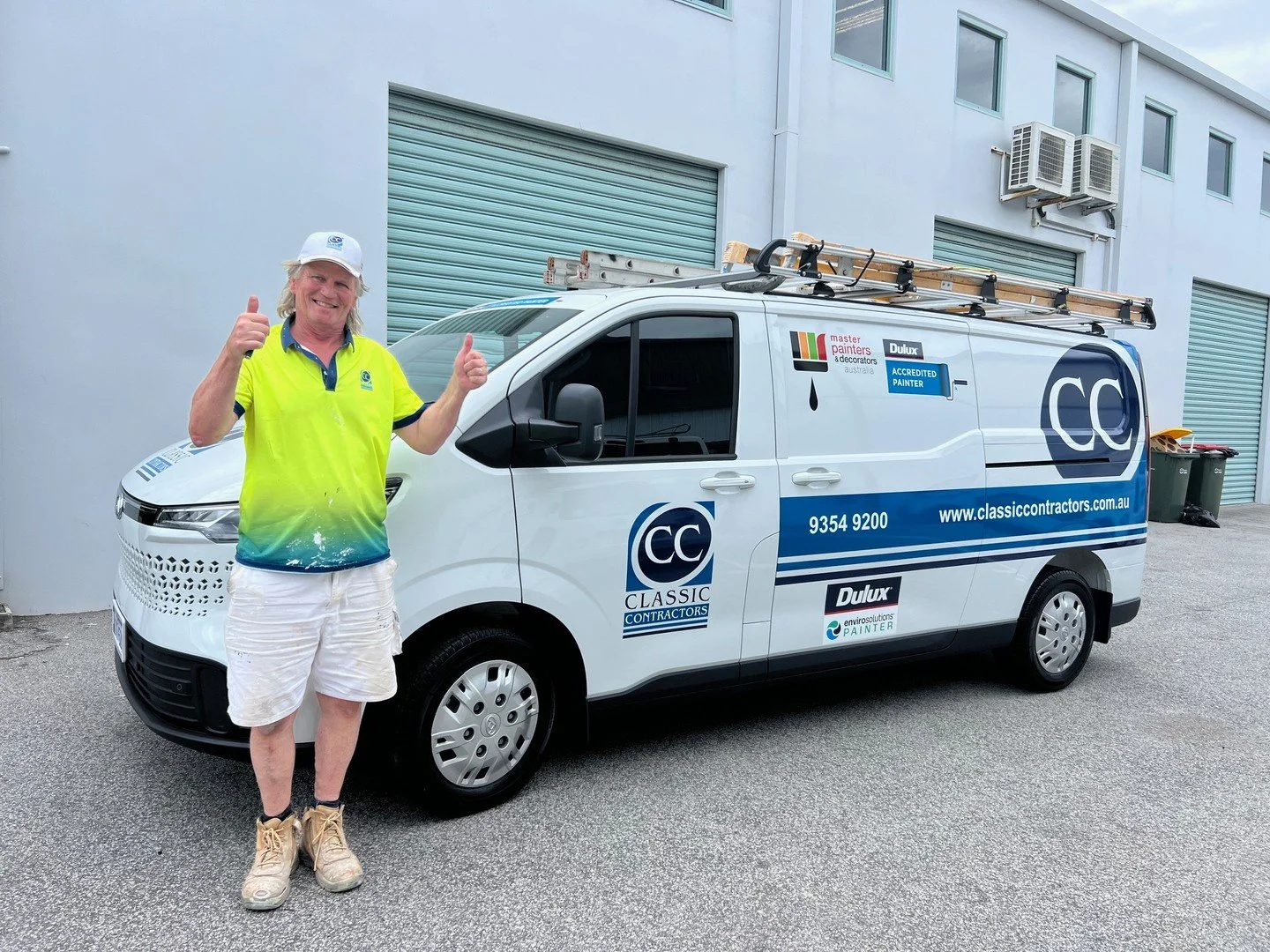 Aidan is the first Team Leader off the rank to pick up his brand-new van!⁠
⁠
New signage, fresh interior fit-outs, ladder racks and towage...the full upgrade.⁠
⁠
Keep an eye out for us on the road! 🛣️⁠
⁠
#TeamClassic #ClassicContractors #PerthPainte