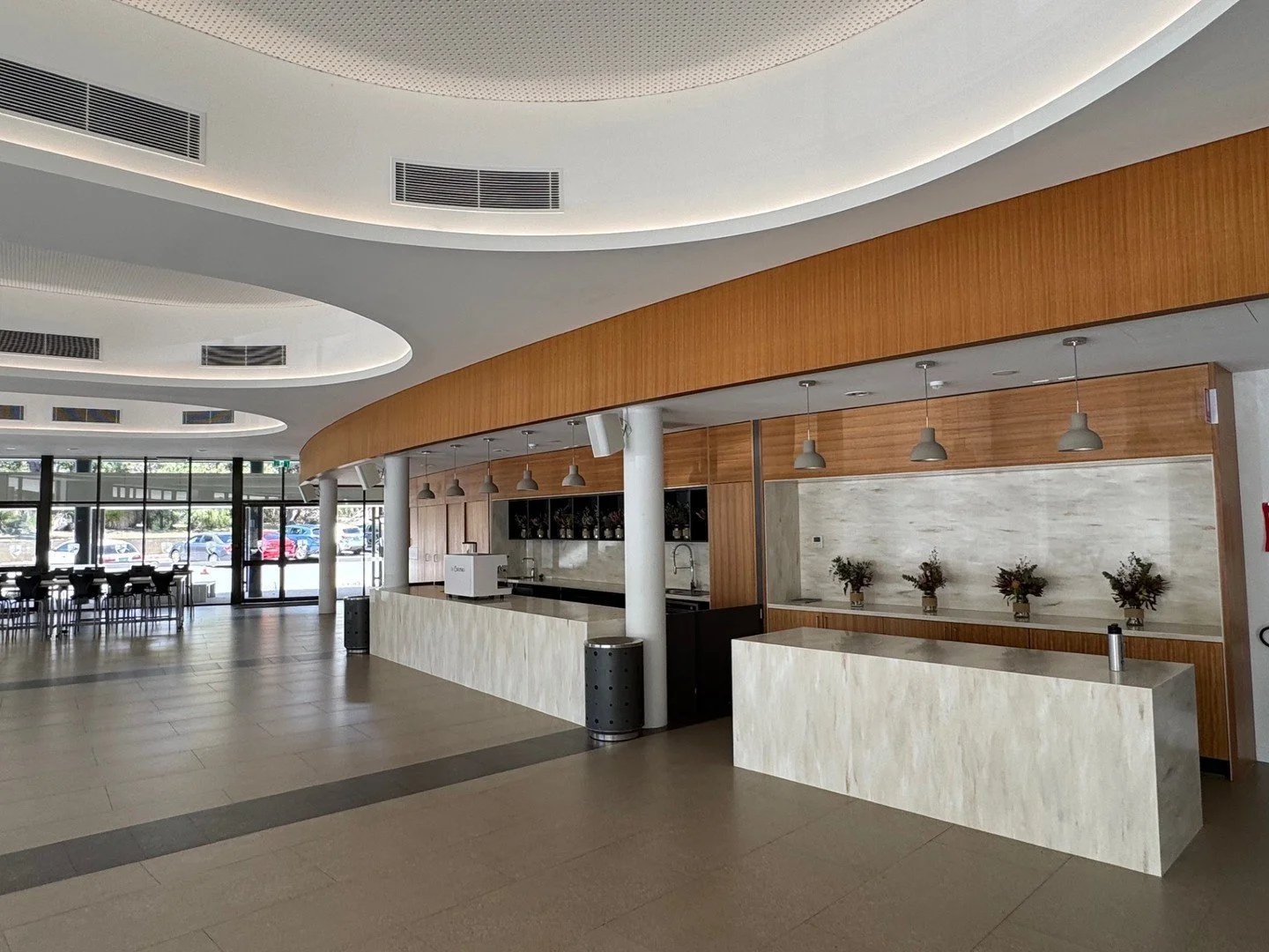 Throwback to our Kennedy Baptist College Auditorium upgrade!⁠
⁠
We recently stopped by and the foyer is looking warm, inviting, and absolutely fantastic. Always great to see spaces we&rsquo;ve built thriving and being enjoyed by the community.⁠
⁠
Pro