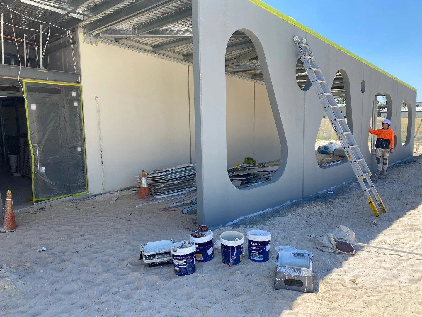 Teamwork in action! Our Painting division and Construction division are working together on-site at Carey Baptist College, transforming the external fa&ccedil;ade.⁠
⁠
From prep to final coat, collaboration and precision are key as we bring this proje