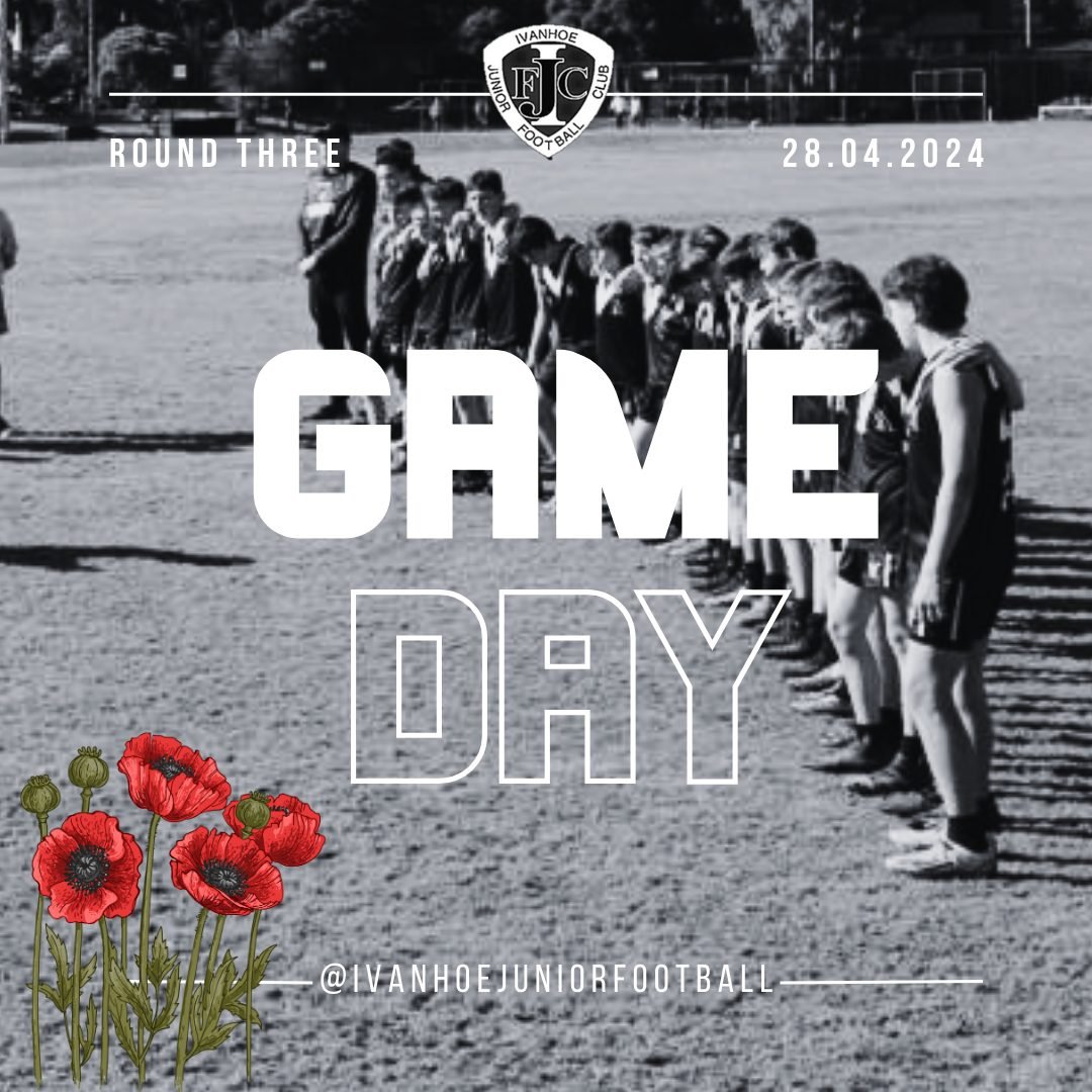 Round 3 today is our ANZAC Day round. A reminder that all teams and umpires will line up before each game for a short ceremony and a one minute silence 🖤🤍