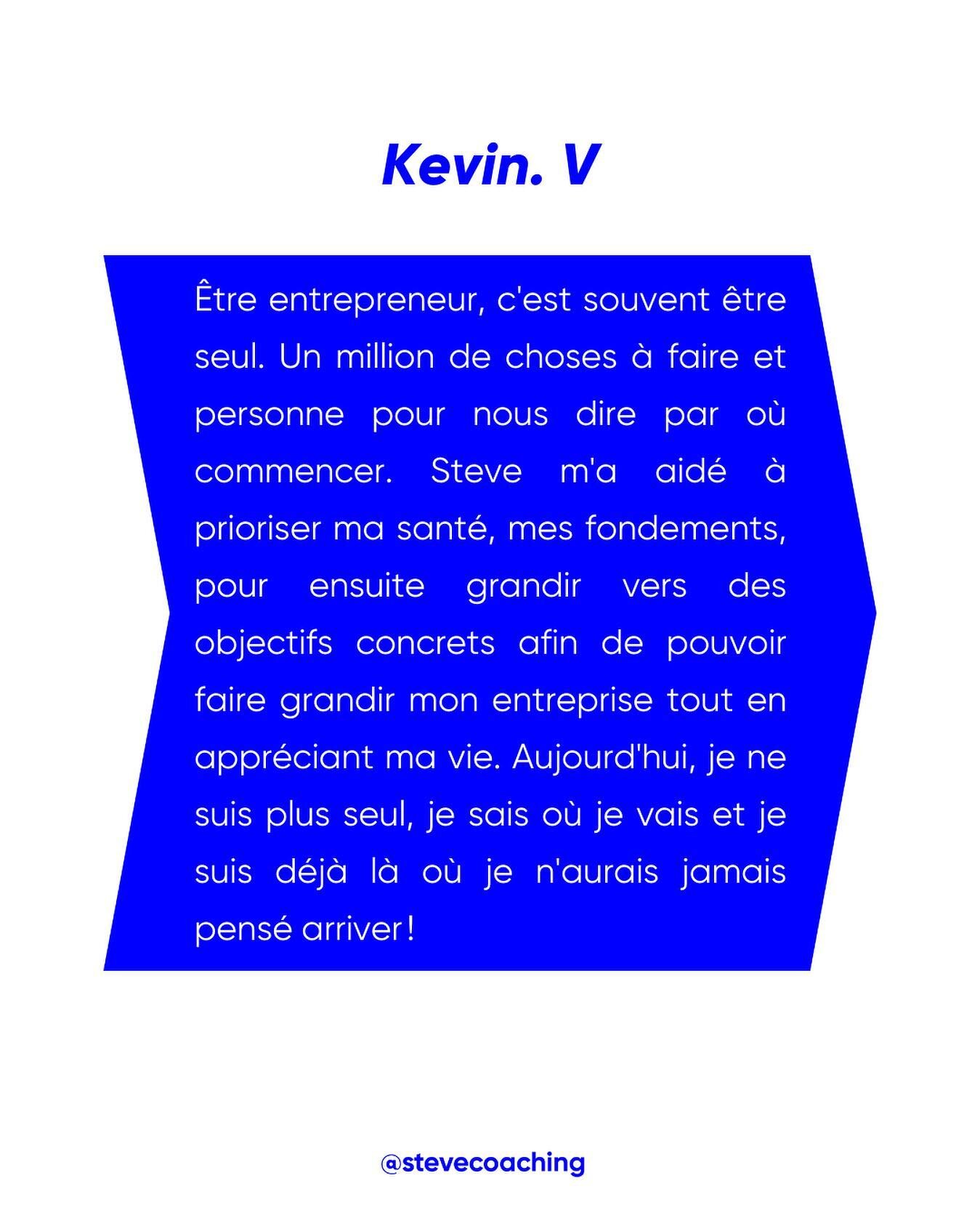 Si comme Kevin tu te sens seul(e) et que tu aimerais faire grandir ton entreprise tout en am&eacute;liorant ta qualit&eacute; de vie, envoie-moi un message !

#entrepreneur #entreprendre #entrepreneursuisse #entrepreneursuisseromande #entrepreneurval