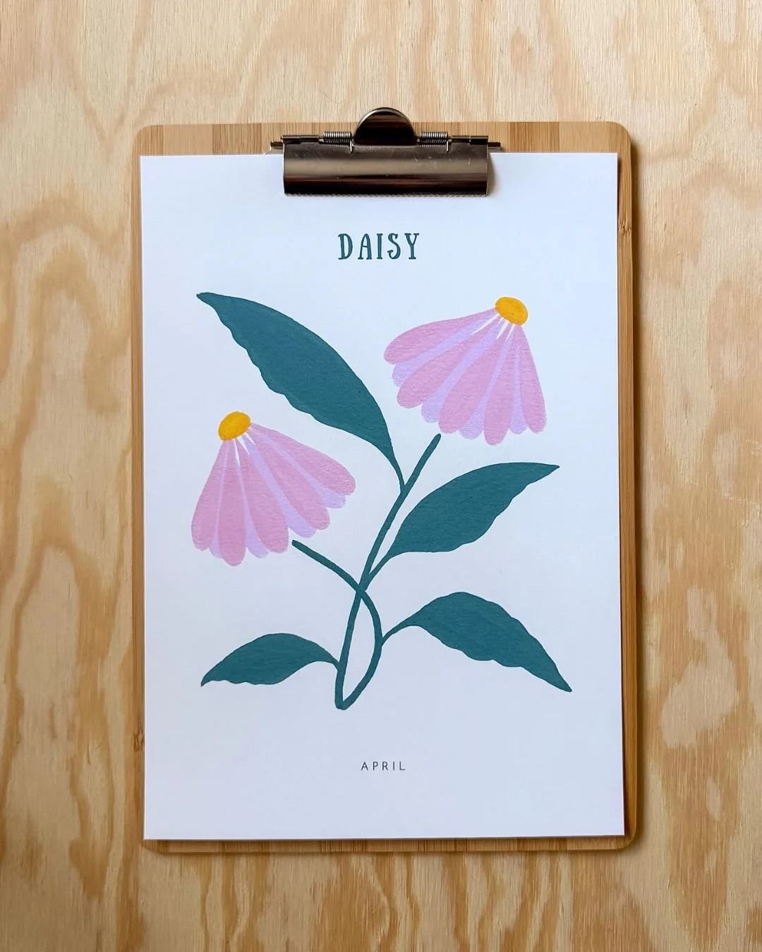 Daisy – Birth Flower (April) Art Print (A4)
