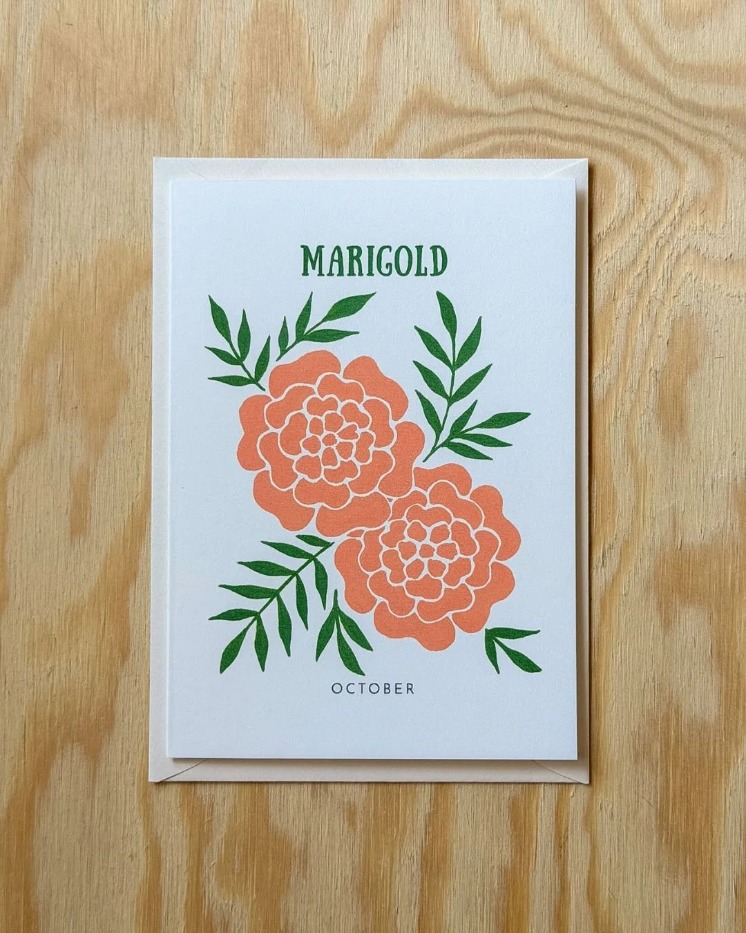 Marigold – Birth Flower Card (October) – Folded Card (A6)