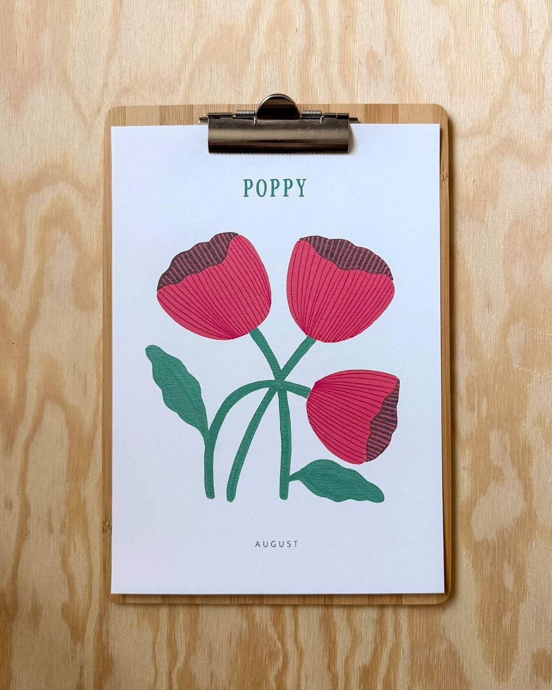Poppy – Birth Flower (August) Art Print (A4)