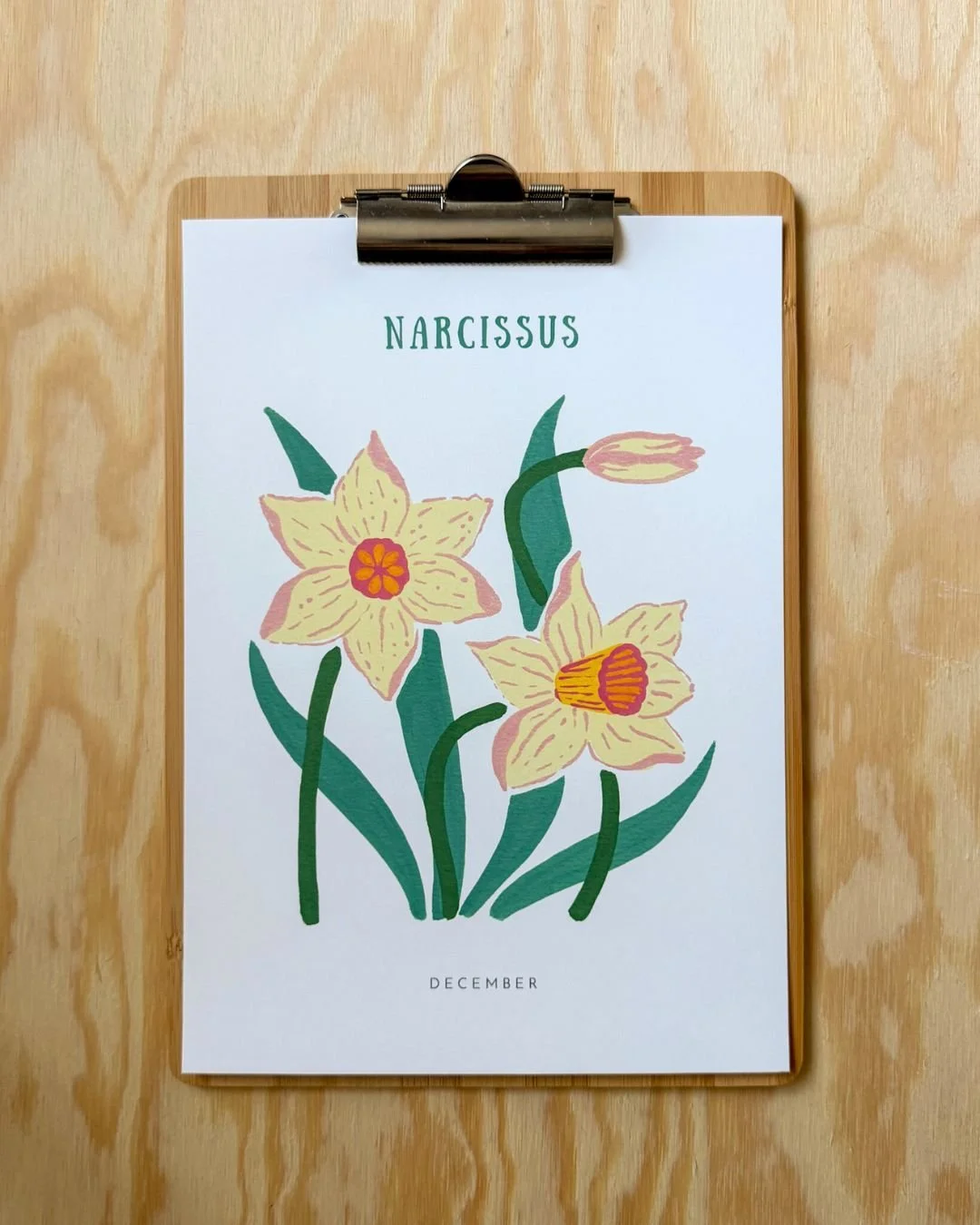 Narcissus – Birth Flower (December) Art Print (A4)