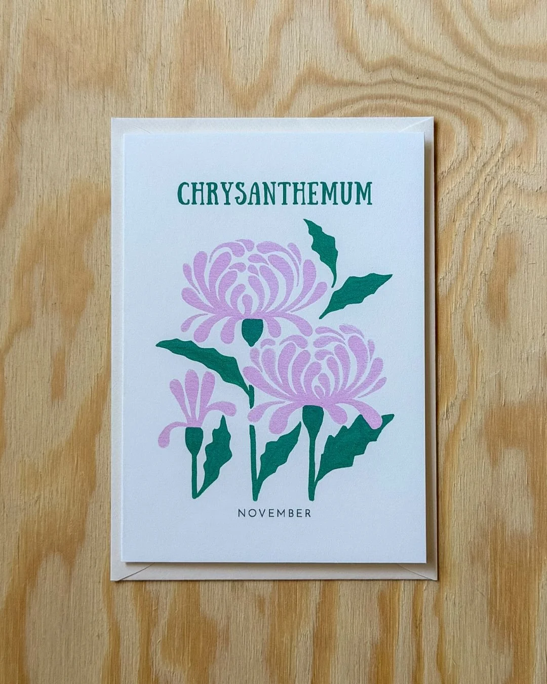 Crysanthemum – Birth Flower Card (November) – Folded Card (A6)
