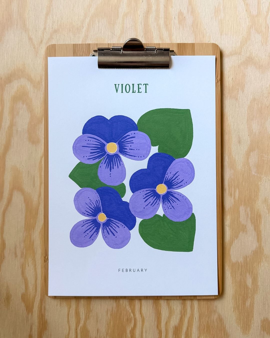 Violet – Birth Flower (February) Art Print (A4)