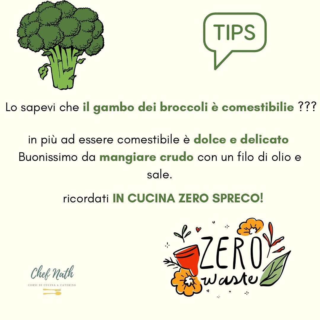 Da oggi non butterai pi&ugrave; il gambo dei broccoli 😉
Lo sapevi gi&agrave;? Provalo e fammi sapere cosa ne pensi!! 
A me piace tanto per dare gusto alle insalate 🥗👩🏼&zwj;🍳