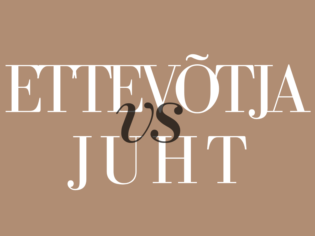 Ettevõtja vs juht- igavene kaos või võimalus arenguks?
