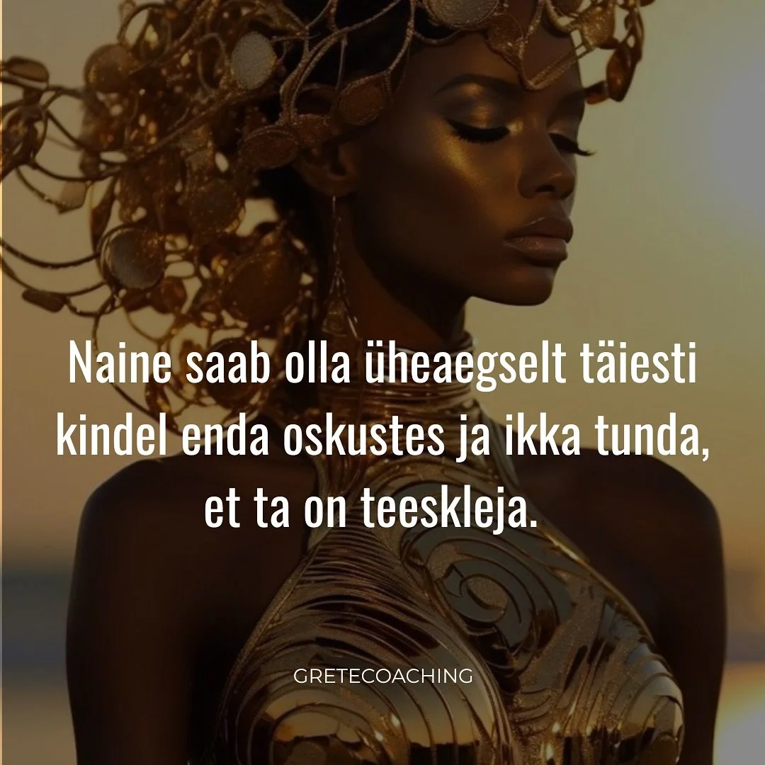 Kas tuleb tuttav ette?

Vahel mulle tundub, et need k&otilde;ige andekamad naised kahtlevad endas k&otilde;ige rohkem. 

Vajadus luua on nende sees nii tugev ja samas seistes k&otilde;igi ees ja tehes seda maagiat, mida ainult nemad suudavad teha, tu