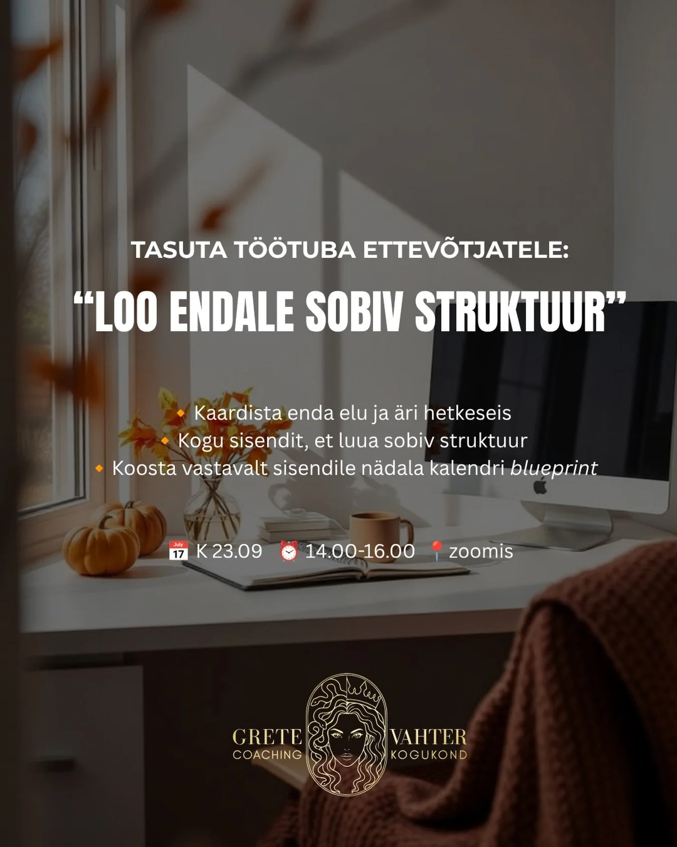 🔸Koguaeg teed midagi, aga nagu midagi tehtud ei saa?
🔸Iga p&auml;ev on t&auml;is pikitud, aga enda jaoks aega ei j&auml;&auml;?
🔸Jooksed k&otilde;igi jaoks, aga pole selge, kuhu poole &uuml;ldse jooksed?

Selles t&ouml;&ouml;toas juhin sind l&auml