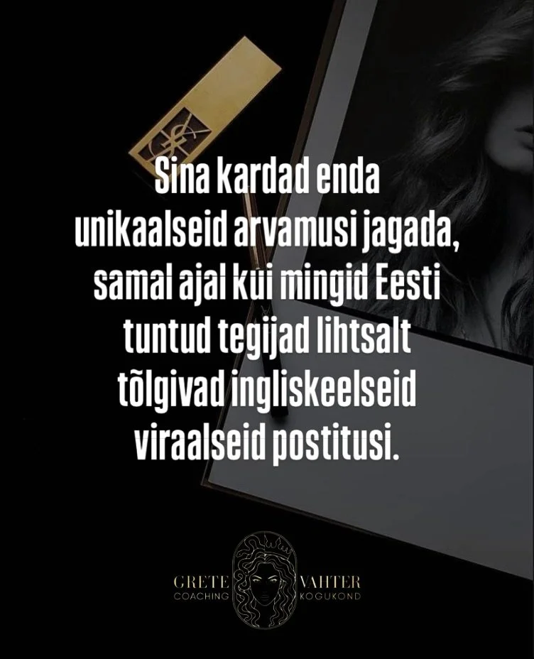 Kui palju ma puutun kokku &auml;gedate tarkade andekate naistega, kellel on palju anda, aga kes kahtlevad endas. Kahtlevad enda v&auml;&auml;rtuses. Enda teenuses. Kardavad end n&auml;idata ja v&auml;ljendada. V&otilde;rdlevad end mingite &ldquo;tegi