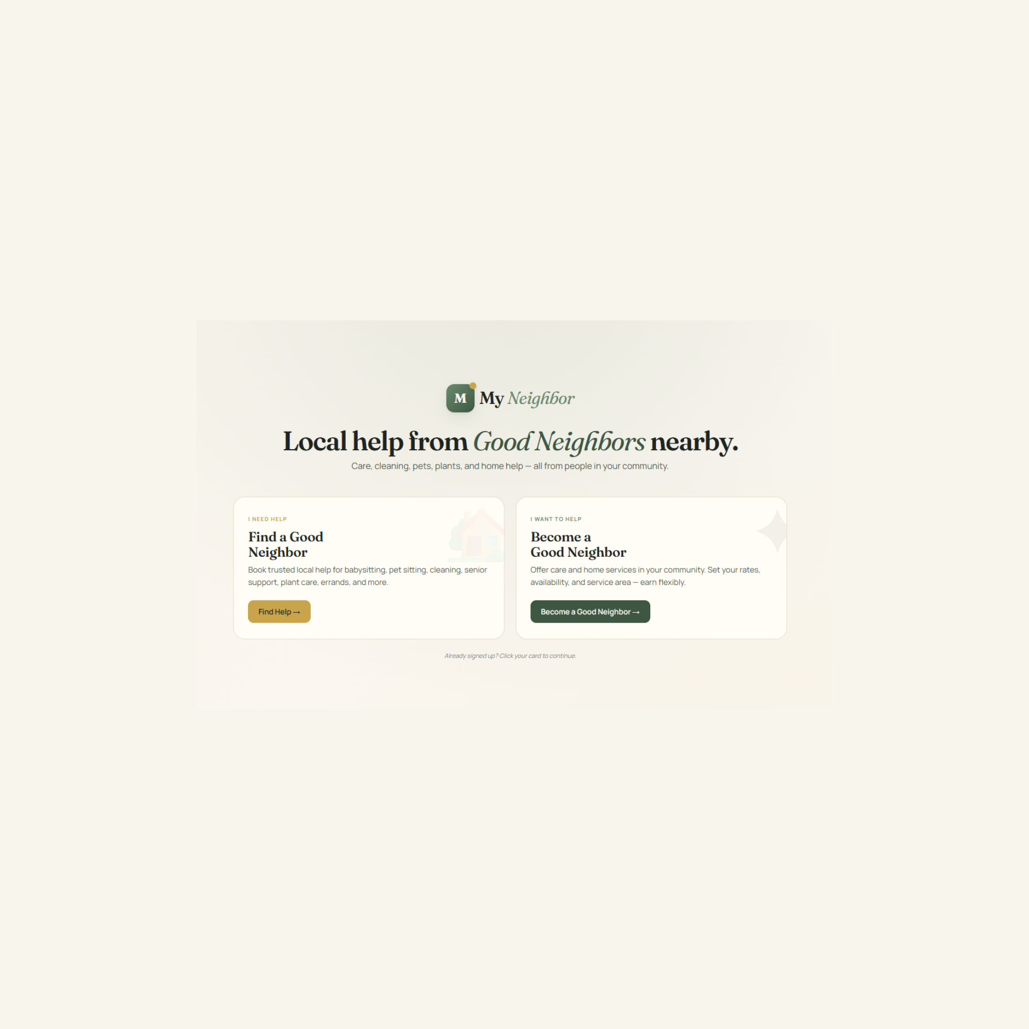 My Neighbor App Demo