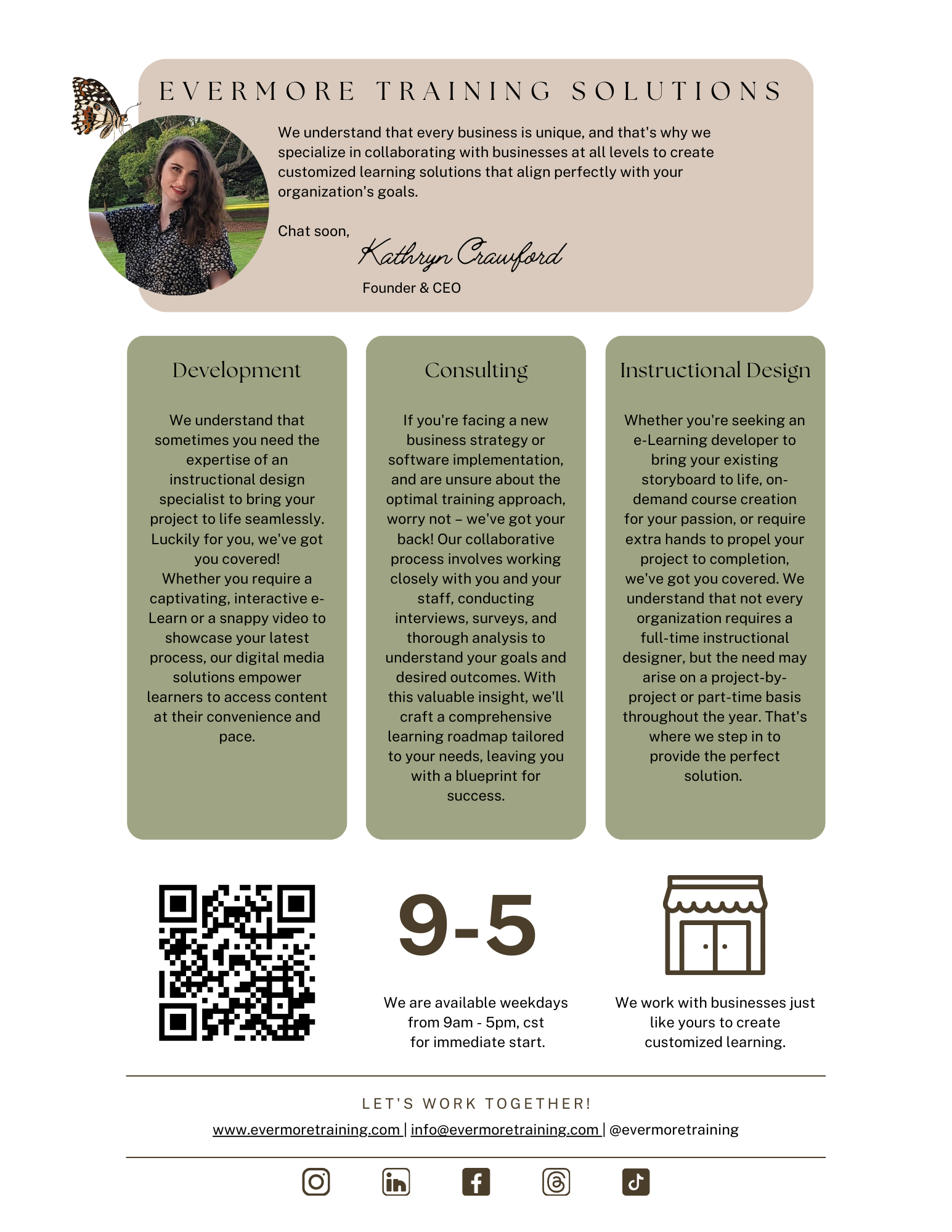 Flyer for Evermore Training Solutions