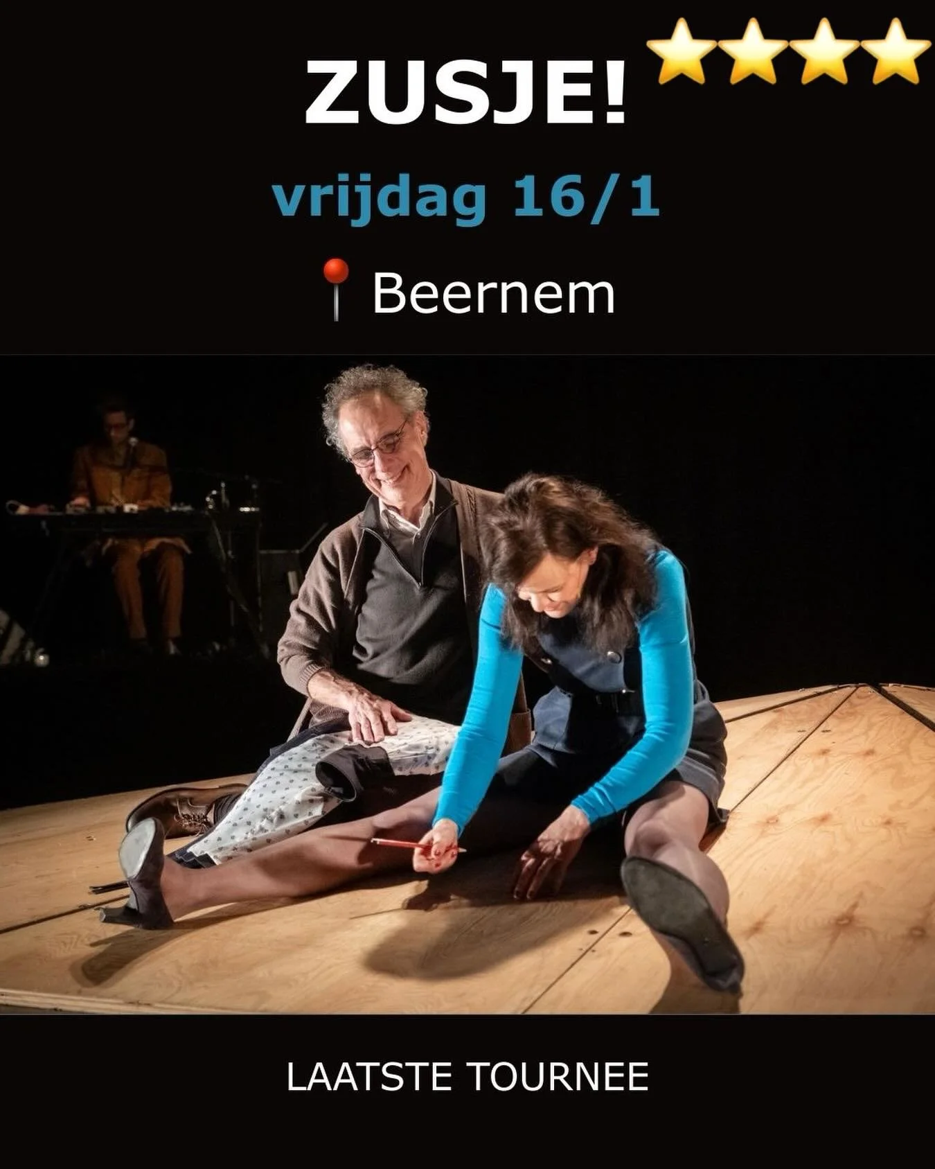 🎭Vrijdag ZUSJE! in Beernem
🔥 Laatste tournee - op veel plekken uitverkocht 🔥

In OC De Kleine Beer zijn nog plaatsen vrij voor deze intense muziektheatervoorstelling.

📍vrijdag 16/1 - Beernem
🎟️ tickets via link in bio

#Beernem #ocdekleinebeer 