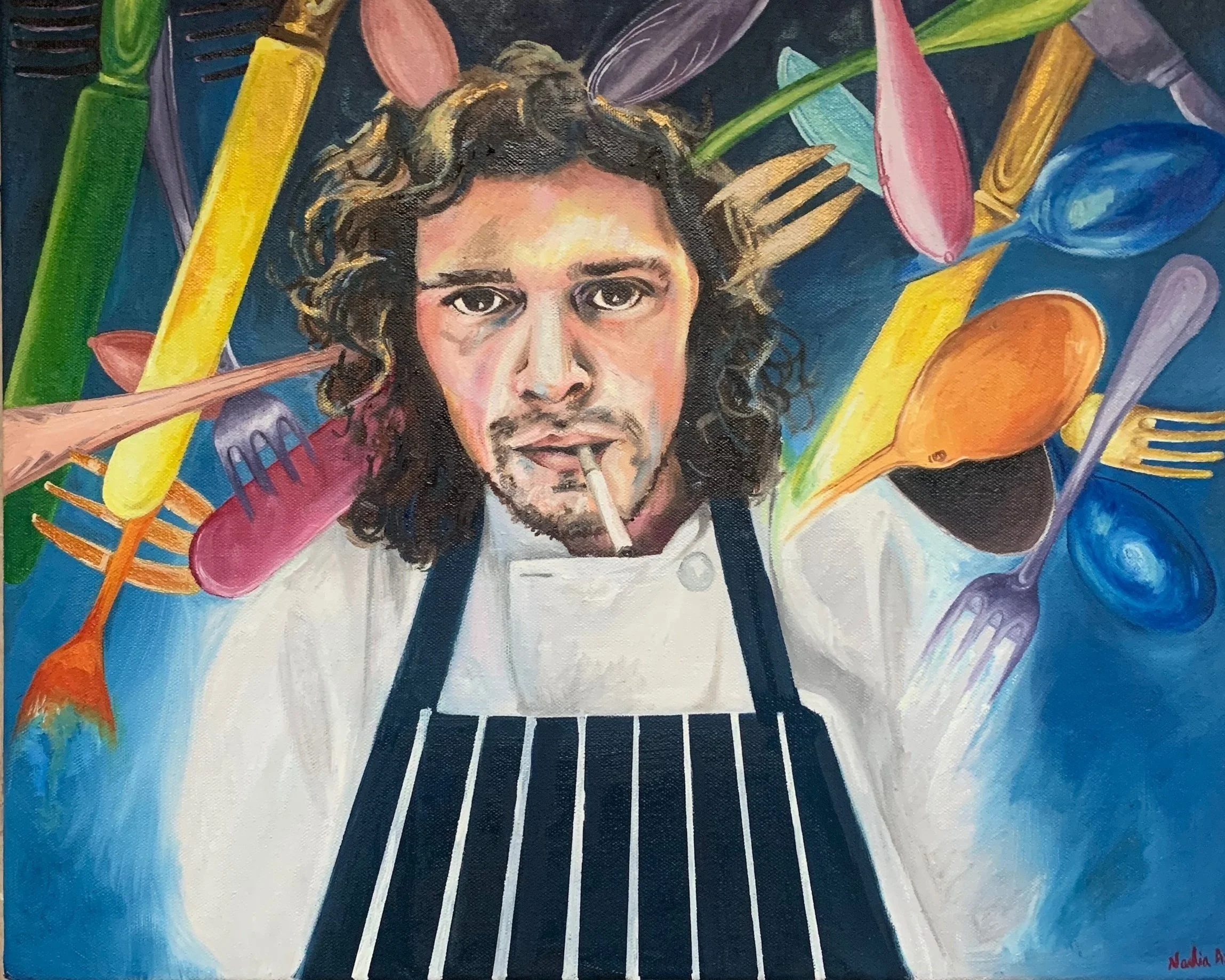 "Marco Pierre White", January 2022, oil on canvas. SOLD
