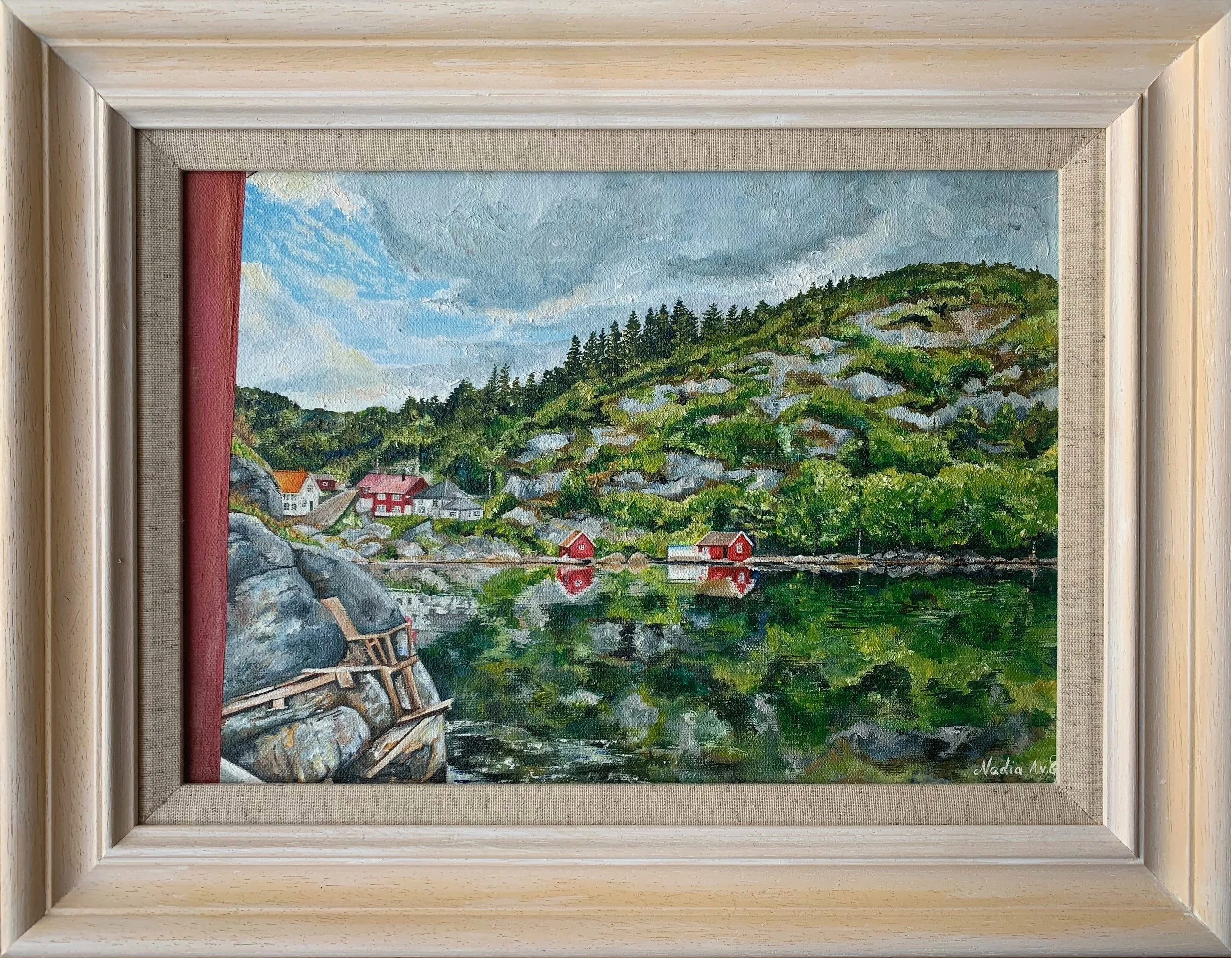 'The Fishing Chair', oil on canvas, 30 x 40 cm. £200